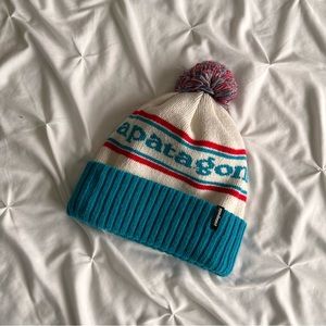 Patagonia red white & blue beanie hat